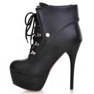Elegant Wrap Ankle Lace Up Thin High Heel Boots