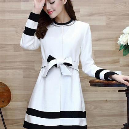 Elegant Black Trim White Short Dress on Luulla