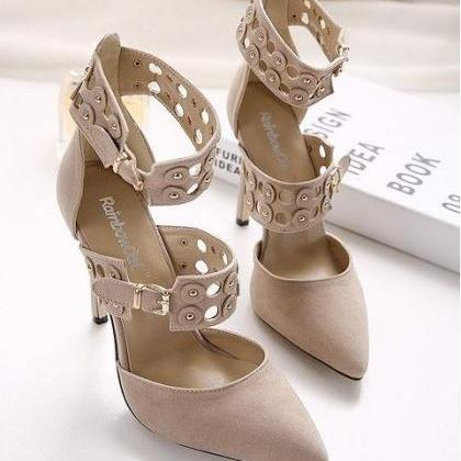 Stylish Wrap Ankle Buckle Strap High Heel Sandals