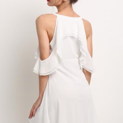 Off Shoulder White Short Dress