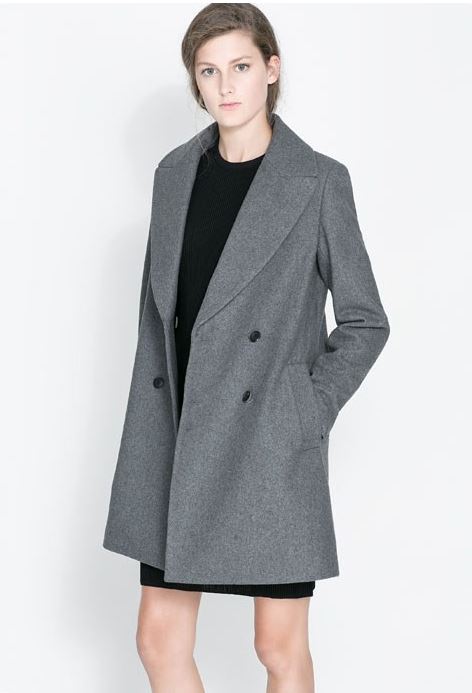 Elegant Simplicity Long Double Breasted Light Grey Long Coat on Luulla