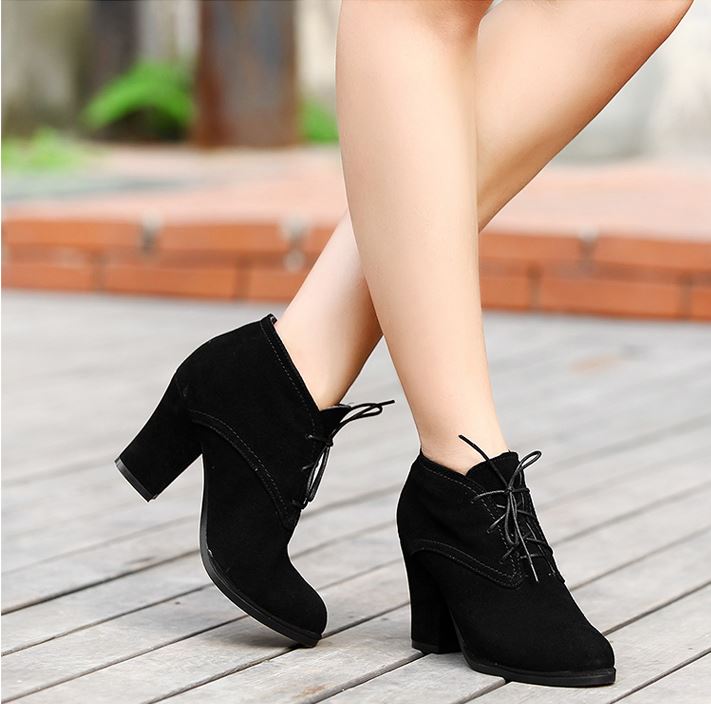 Stylish Lace-up High Heel Boots on Luulla