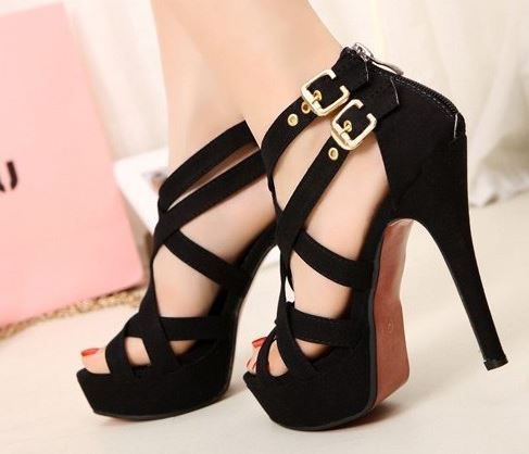 Elegant Buckle Straps High Heel Sandals on Luulla