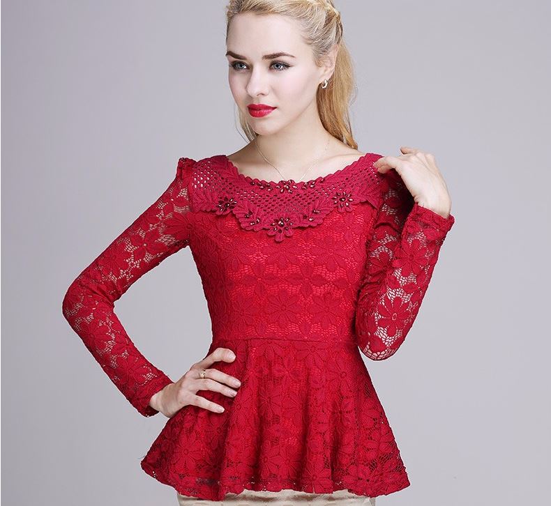 Lace Long Sleeve Floral Layering Top