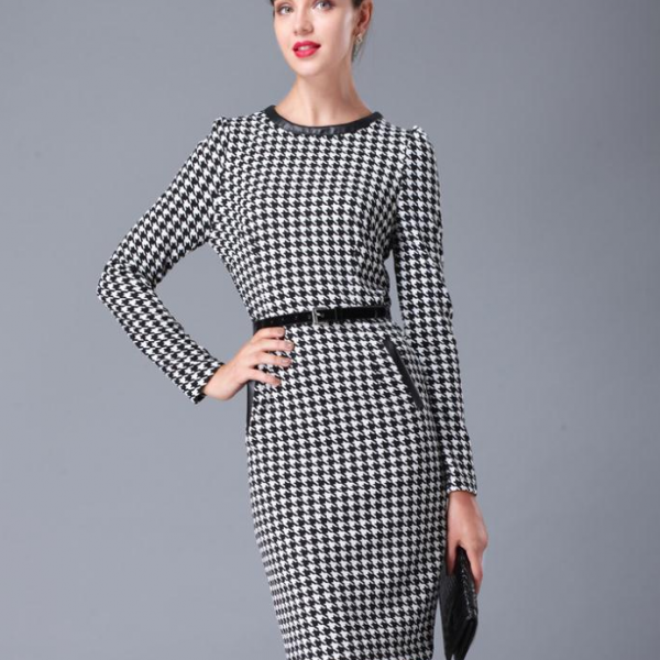 Vintage Houndstooth Pattern Dress on Luulla