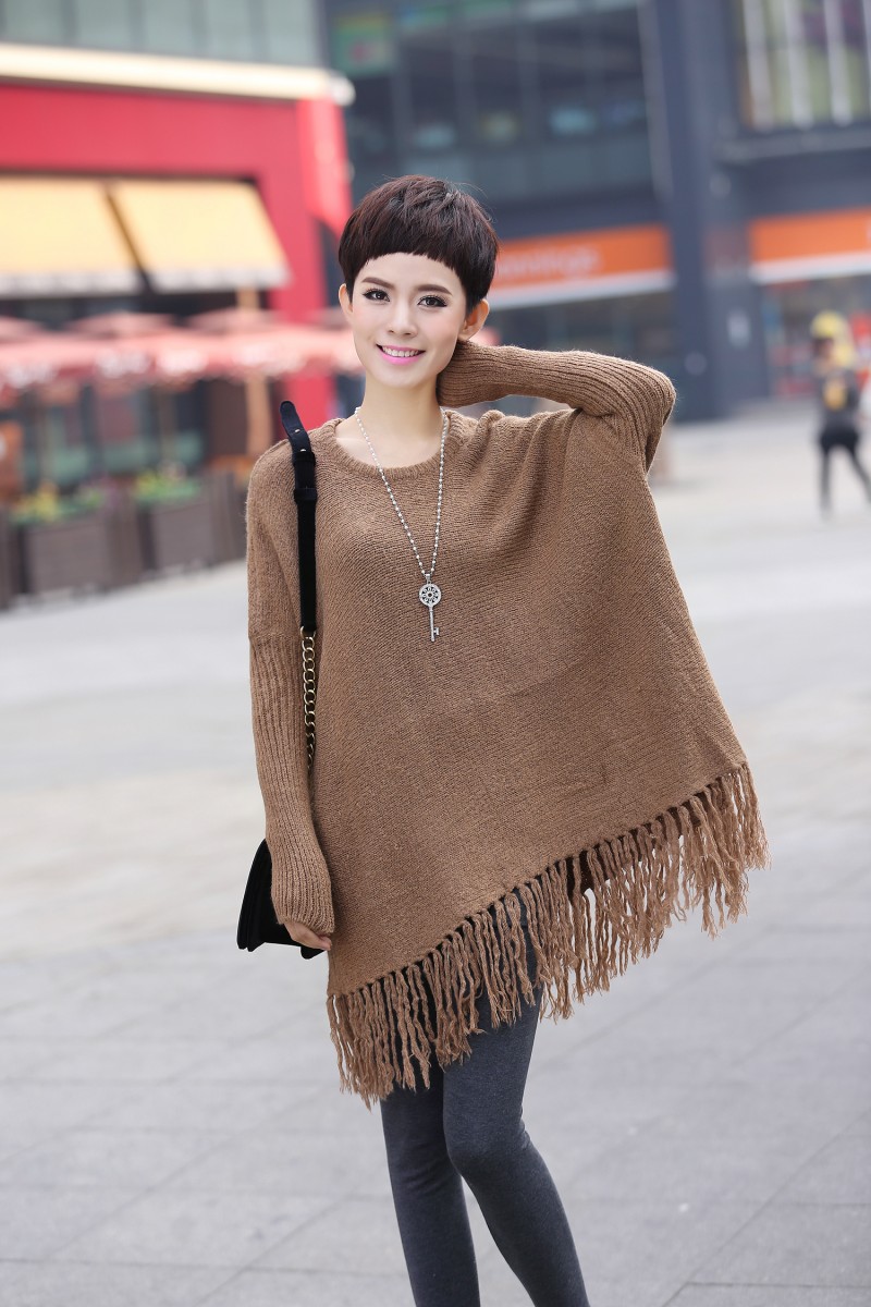 Long Knitted Tassel Pullover Sweater on Luulla