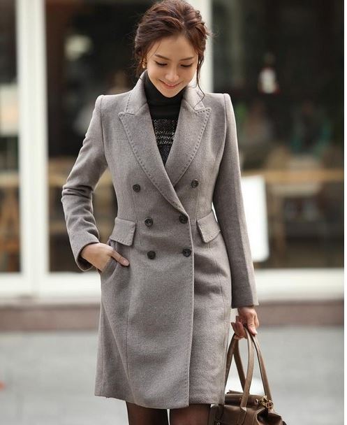 Elegant Double Breasted Long Coat on Luulla