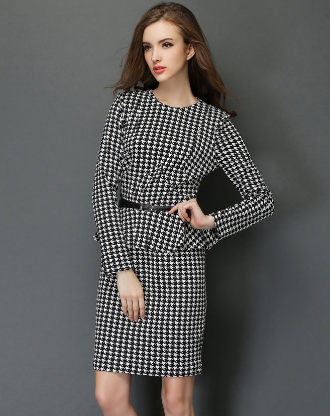 Vintage Houndstooth Pattern Dress on Luulla