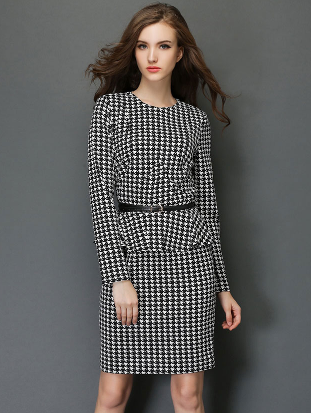 Vintage Houndstooth Pattern Dress on Luulla