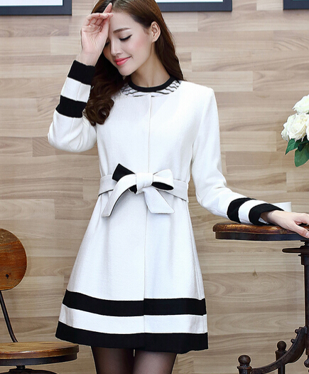 Elegant Black Trim White Short Dress on Luulla