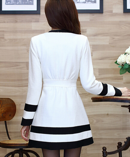 Elegant Black Trim White Short Dress on Luulla